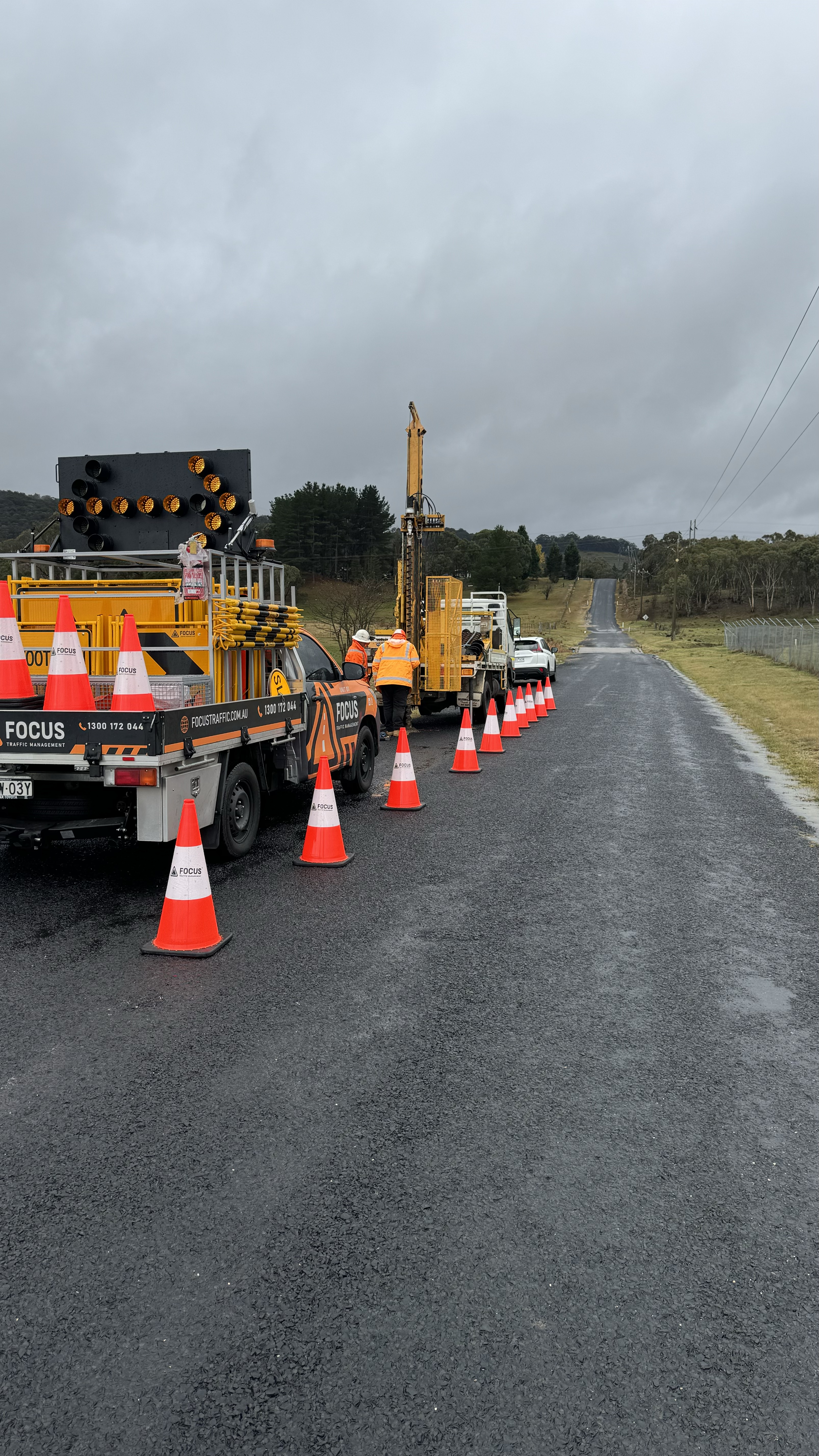 Traffic management setup for a construction project